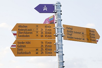 Wegweiser in Amden Arvenbüel