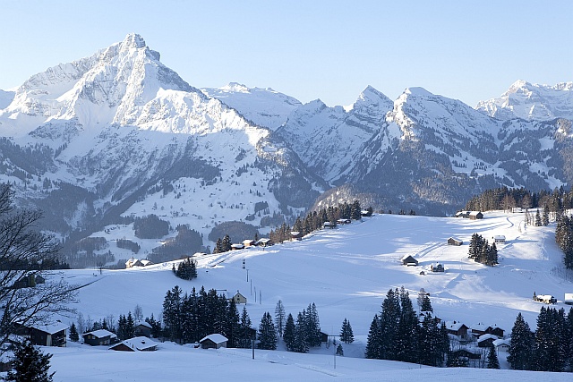 Fantastic mountain panorama in winter