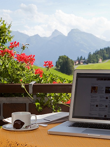 Balcony and notebook